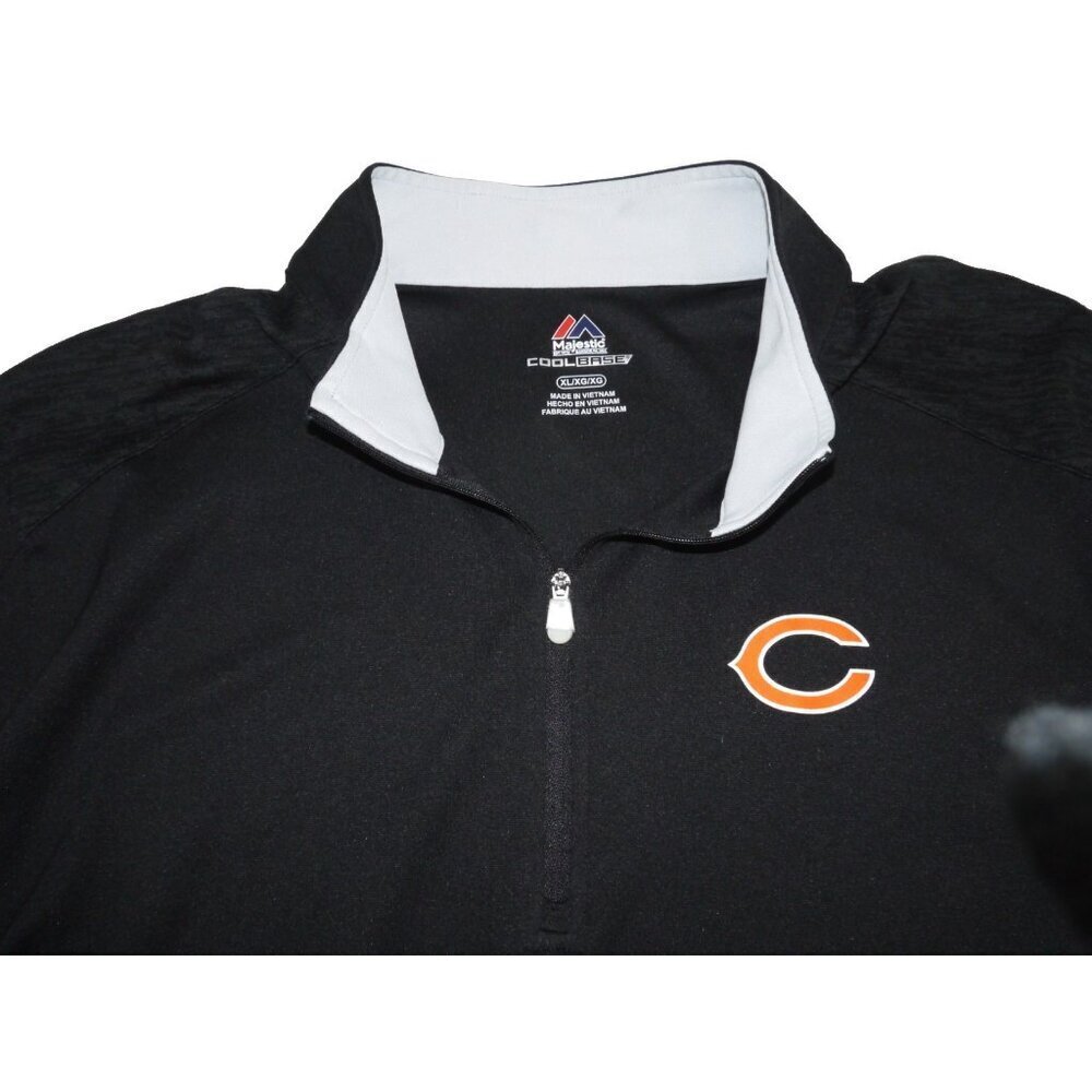 MAJESTIC Cool Base black polyester pullover CHICAGO BEARS NFL logo men's size XL - Picture 4 of 4